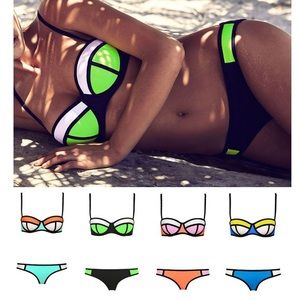 🌻TRIANGL Neoprene Bikini | Neon Yellow & Black